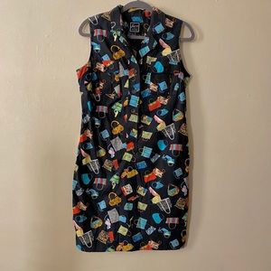 Lennie/LNY New York Black Print Midi Dress